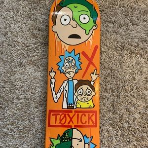Hand painted Rick and Morty skateboard